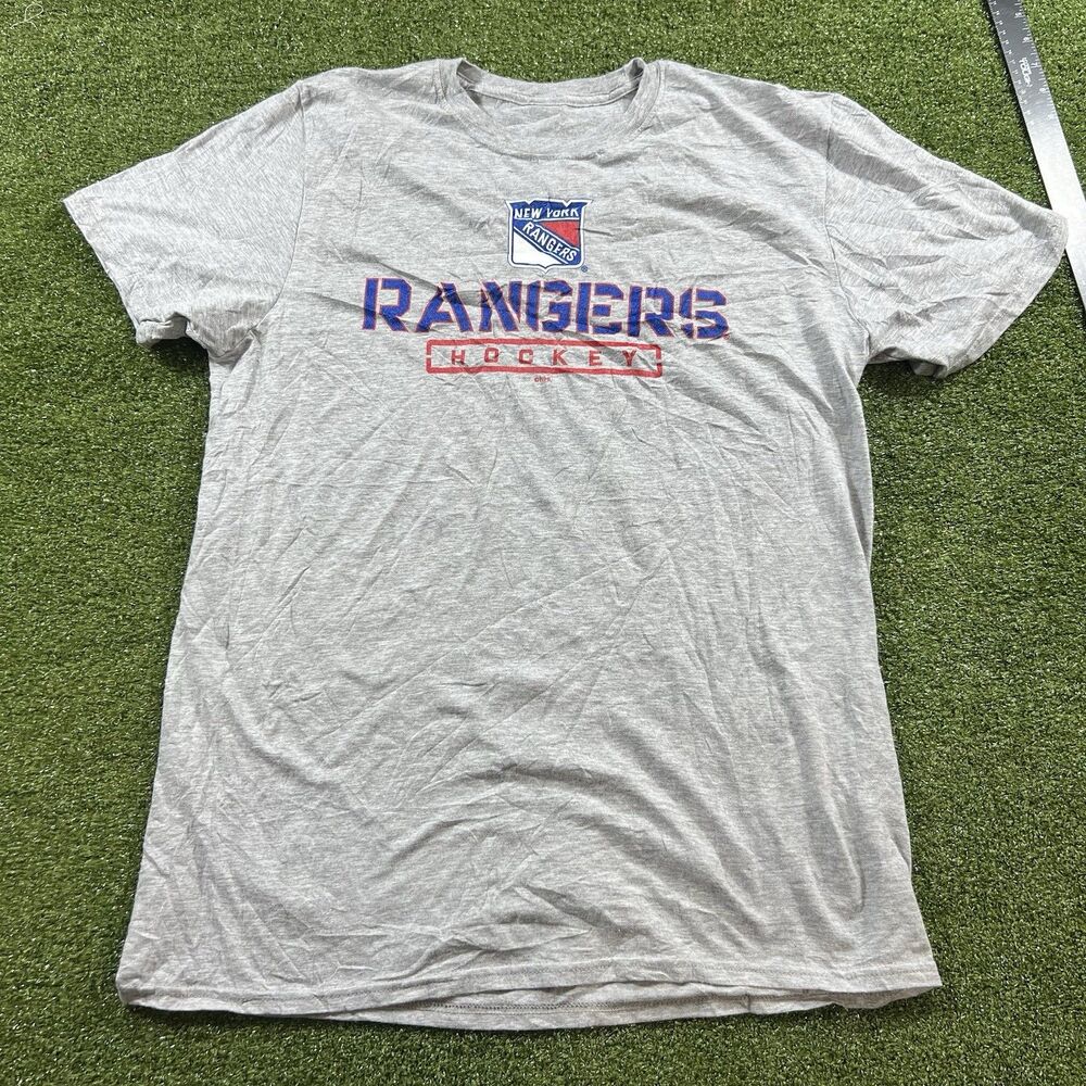 New York Rangers Fanatics Gray T-Shirt Men's Large L NHL Hockey NWOT